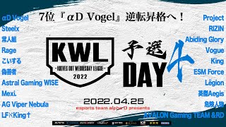 【荒野行動】KWL 予選 4月度 昇格決定戦【7位”αD Vogel” 逆転昇格へ！！】実況：柴田アナ
